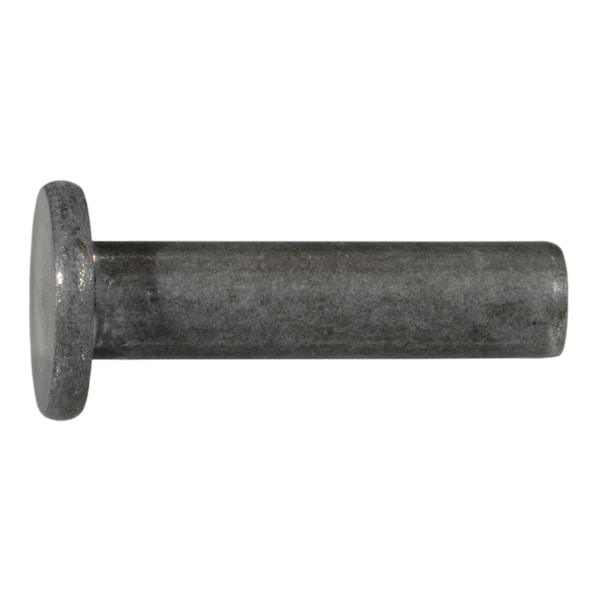 Midwest Fastener Solid Rivet, Flat Head, 1/4 in Dia., 1 in L, Steel